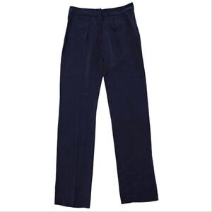 Anthropologie Daughters Of Liberation Cupro Blend Blue Straight Leg Pants Sz 4